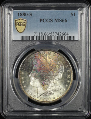 Obverse of this 1880-S Morgan Dollar PCGS MS-66