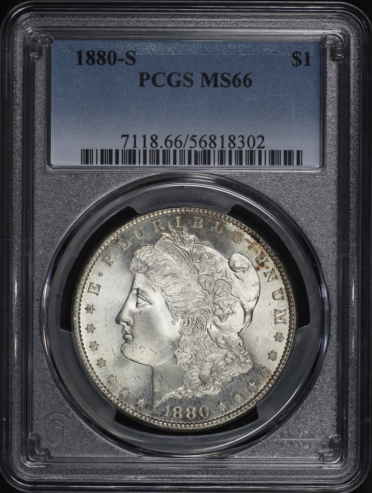 Obverse of this 1880-S Morgan Dollar PCGS MS-66