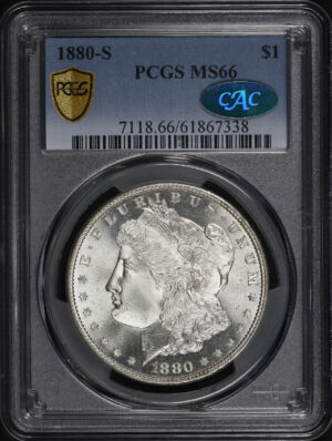 Obverse of this 1880-S Morgan Dollar PCGS MS-66 CAC