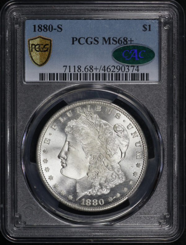 Obverse of this 1880-S Morgan Dollar PCGS MS-68+ CAC