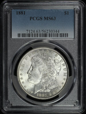 Obverse of this 1881 Morgan Dollar PCGS MS-63