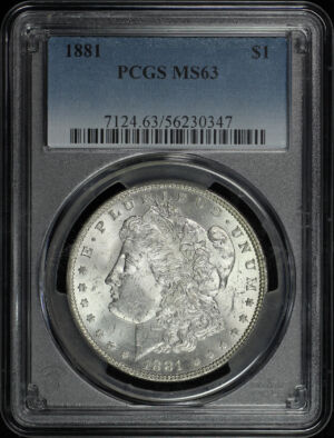 Obverse of this 1881 Morgan Dollar PCGS MS-63
