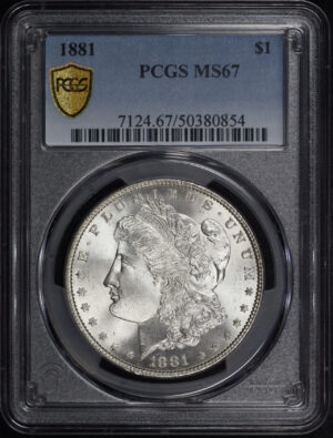 Obverse of this 1881 Morgan Dollar PCGS MS-67