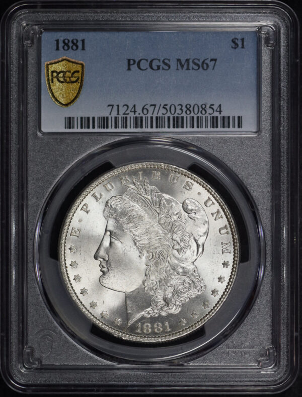 Obverse of this 1881 Morgan Dollar PCGS MS-67