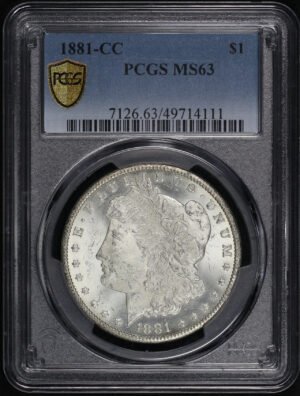 Obverse of this 1881-CC Morgan Dollar PCGS MS-63