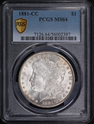 Obverse of this 1881-CC Morgan Dollar PCGS MS-64