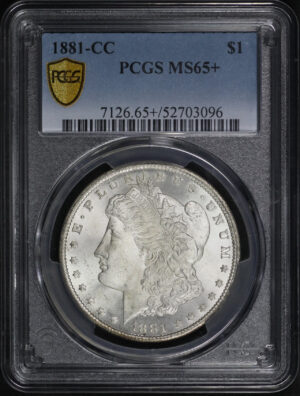 Obverse of this 1881-CC Morgan Dollar PCGS MS-65+