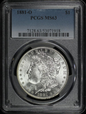 Obverse of this 1881-O Morgan Dollar PCGS MS-63