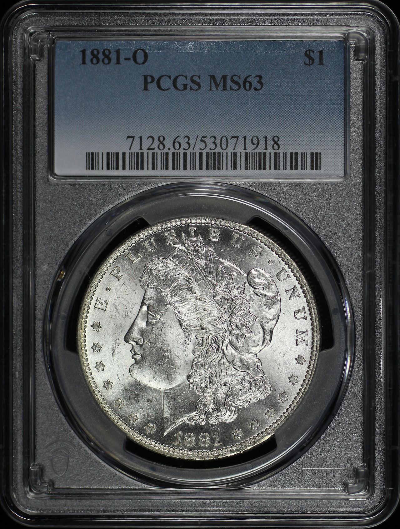 Obverse of this 1881-O Morgan Dollar PCGS MS-63