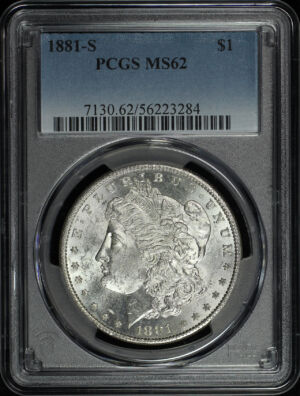Obverse of this 1881-S Morgan Dollar PCGS MS-62