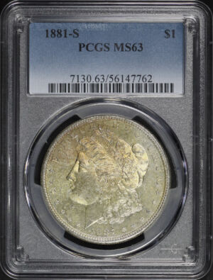 Obverse of this 1881-S Morgan Dollar PCGS MS-63