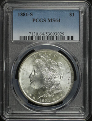 Obverse of this 1881-S Morgan Dollar PCGS MS-64