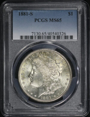 Obverse of this 1881-S Morgan Dollar PCGS MS-65