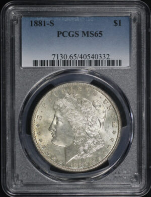 Obverse of this 1881-S Morgan Dollar PCGS MS-65