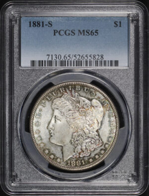 Obverse of this 1881-S Morgan Dollar PCGS MS-65