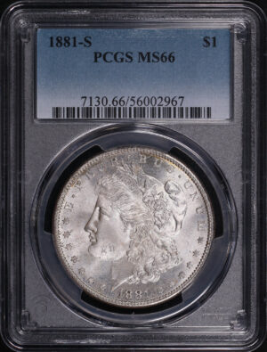 Obverse of this 1881-S Morgan Dollar PCGS MS-66
