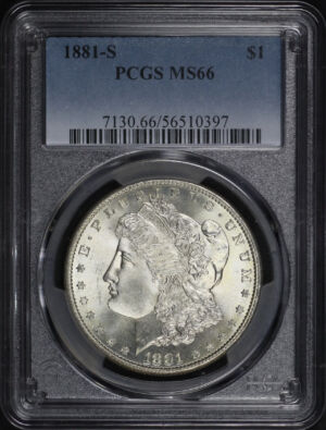 Obverse of this 1881-S Morgan Dollar PCGS MS-66
