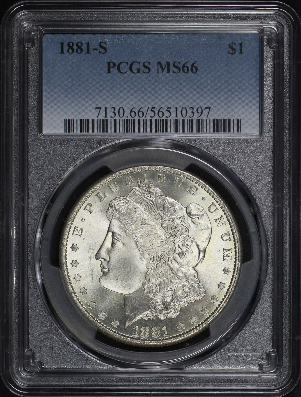 Obverse of this 1881-S Morgan Dollar PCGS MS-66
