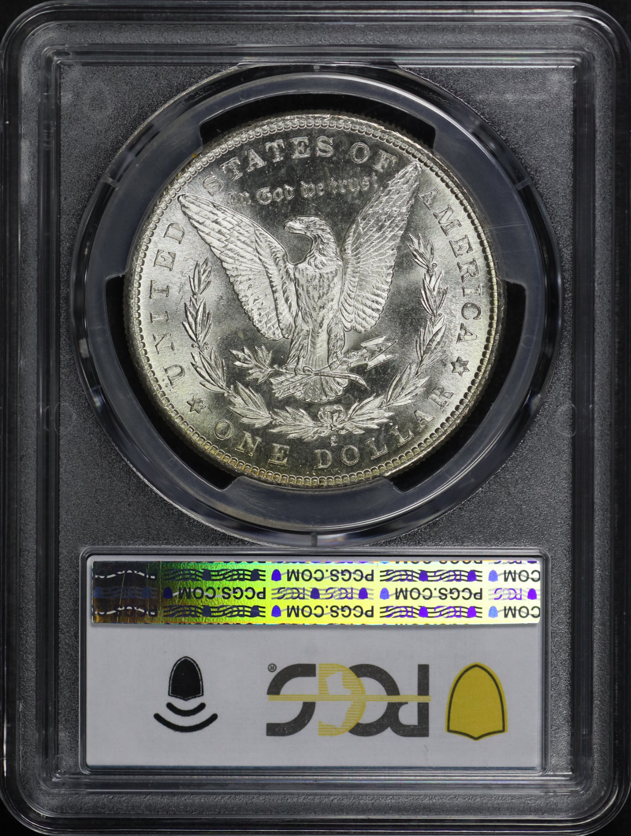 Reverse of this 1881-S Morgan Dollar PCGS MS-66 Obverse Rainbow Toning.