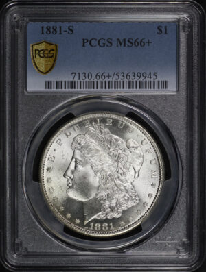 Obverse of this 1881-S Morgan Dollar PCGS MS-66+