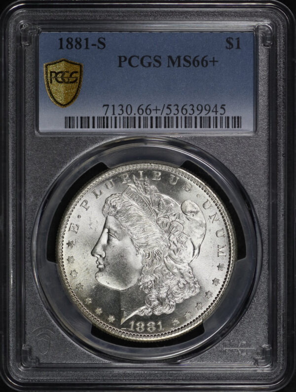 Obverse of this 1881-S Morgan Dollar PCGS MS-66+