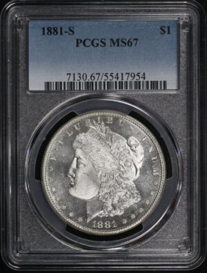 Obverse of this 1881-S Morgan Dollar PCGS MS-67