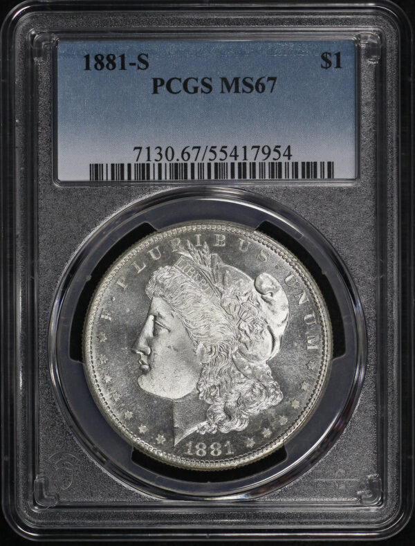 Obverse of this 1881-S Morgan Dollar PCGS MS-67
