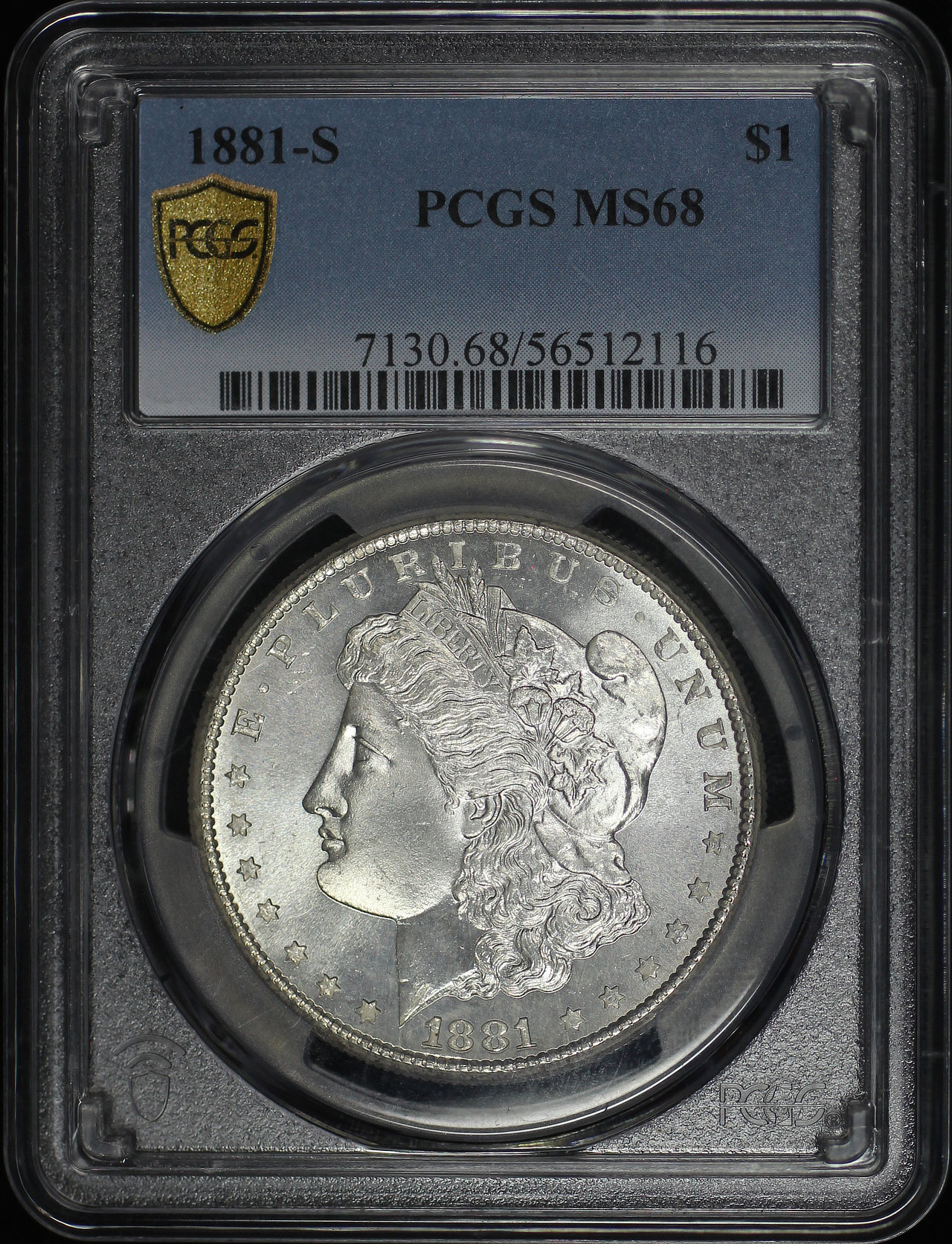 Obverse of this 1881-S Morgan Dollar PCGS MS-68