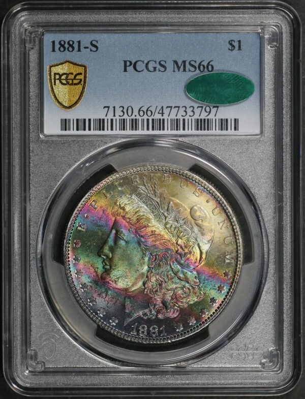 Obverse of this 1881-S Morgan Dollar PCGS MS-66 CAC