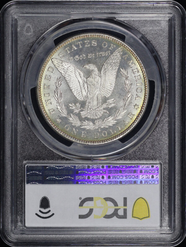 Reverse of this 1881-S Morgan Dollar PCGS MS-67 CAC Green Obverse Toning