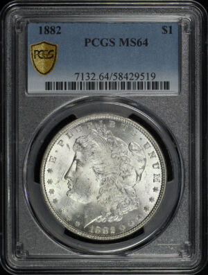 Obverse of this 1882 Morgan Dollar PCGS MS-64
