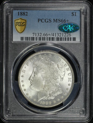 Obverse of this 1882 Morgan Dollar PCGS MS-66+ CAC