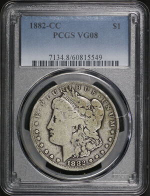 Obverse of this 1882-CC Morgan Dollar PCGS VG-08