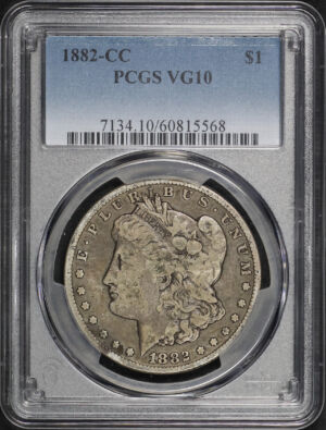 Obverse of this 1882-CC Morgan Dollar PCGS VG-10