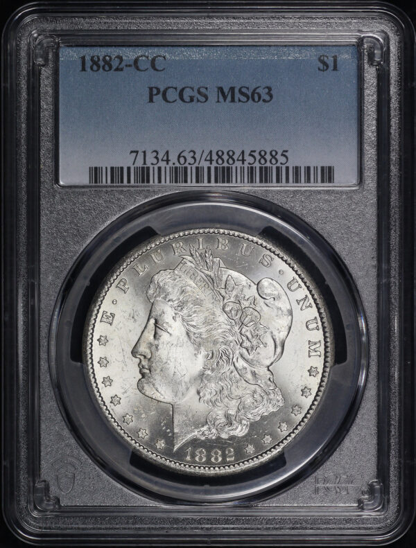 Obverse of this 1882-CC Morgan Dollar PCGS MS-63