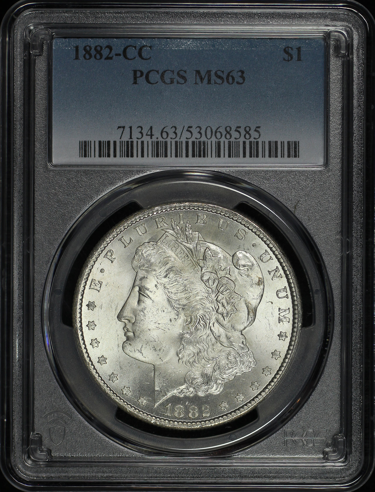 Obverse of this 1882-CC Morgan Dollar PCGS MS-63