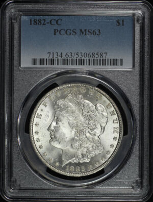 Obverse of this 1882-CC Morgan Dollar PCGS MS-63