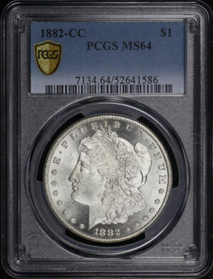 Obverse of this 1882-CC Morgan Dollar PCGS MS-64