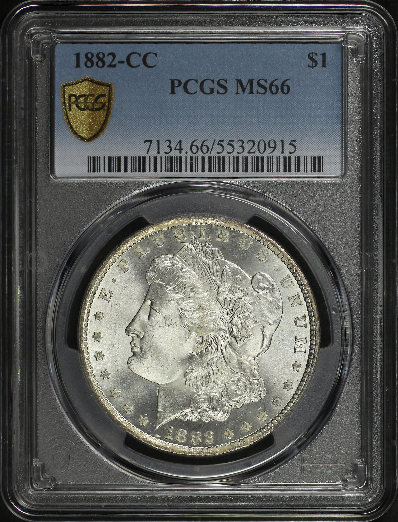 Obverse of this 1882-CC Morgan Dollar PCGS MS-66