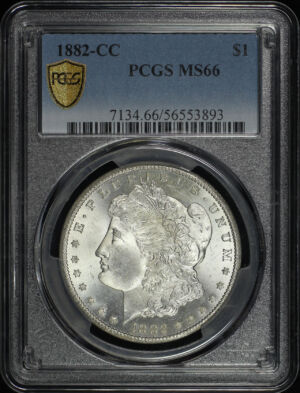 Obverse of this 1882-CC Morgan Dollar PCGS MS-66