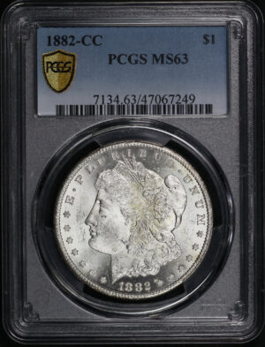 Obverse of this 1882-CC Morgan Dollar PCGS MS-63