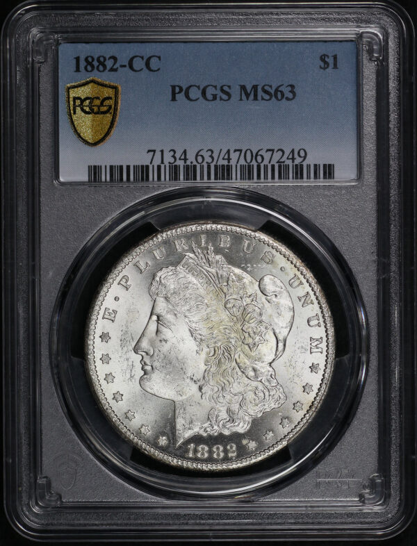Obverse of this 1882-CC Morgan Dollar PCGS MS-63