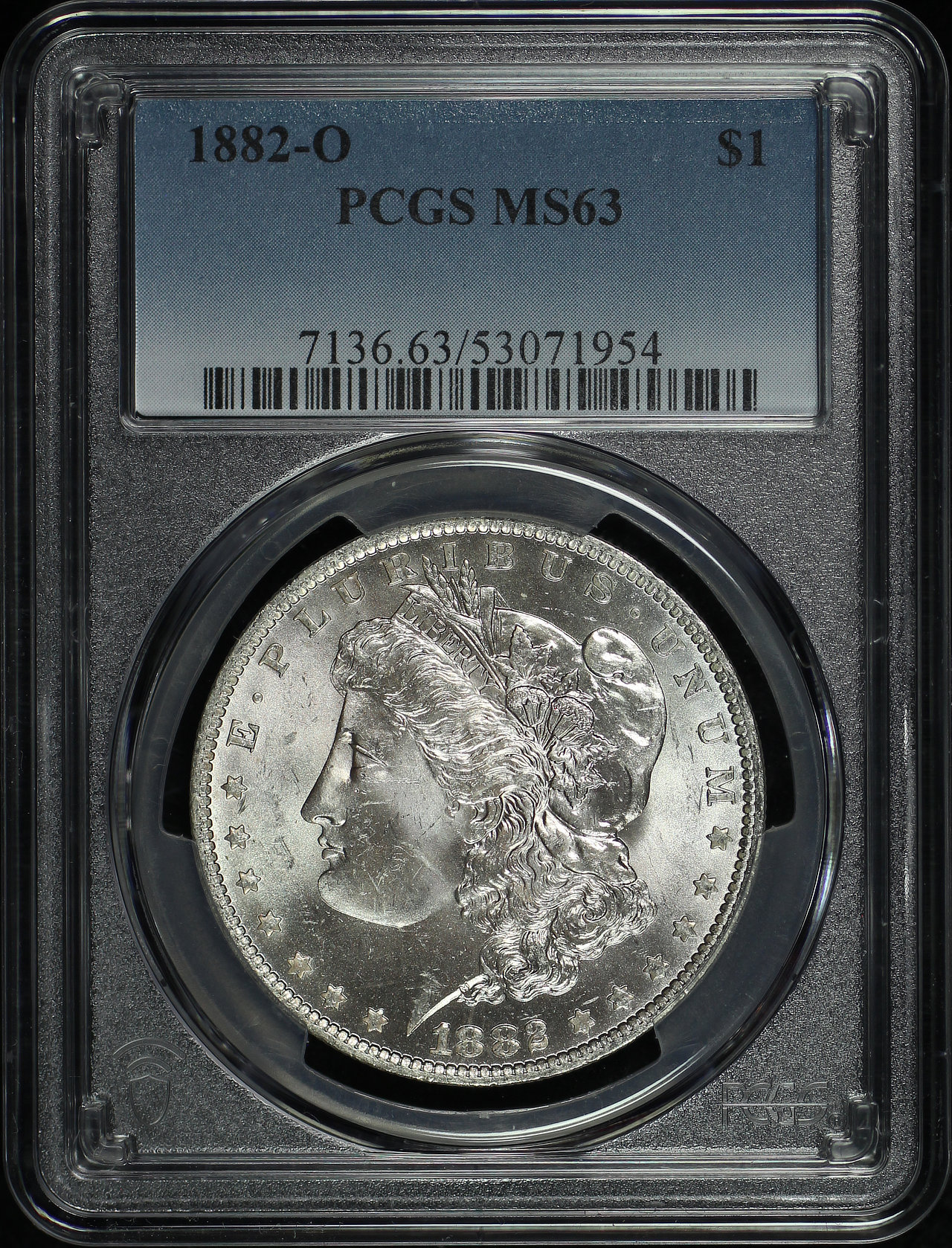 Obverse of this 1882-O Morgan Dollar PCGS MS-63