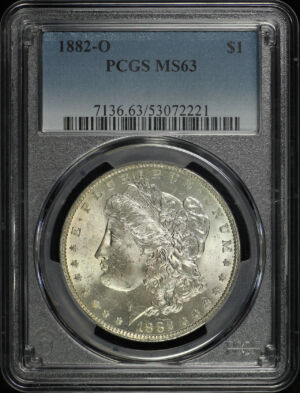 Obverse of this 1882-O Morgan Dollar PCGS MS-63