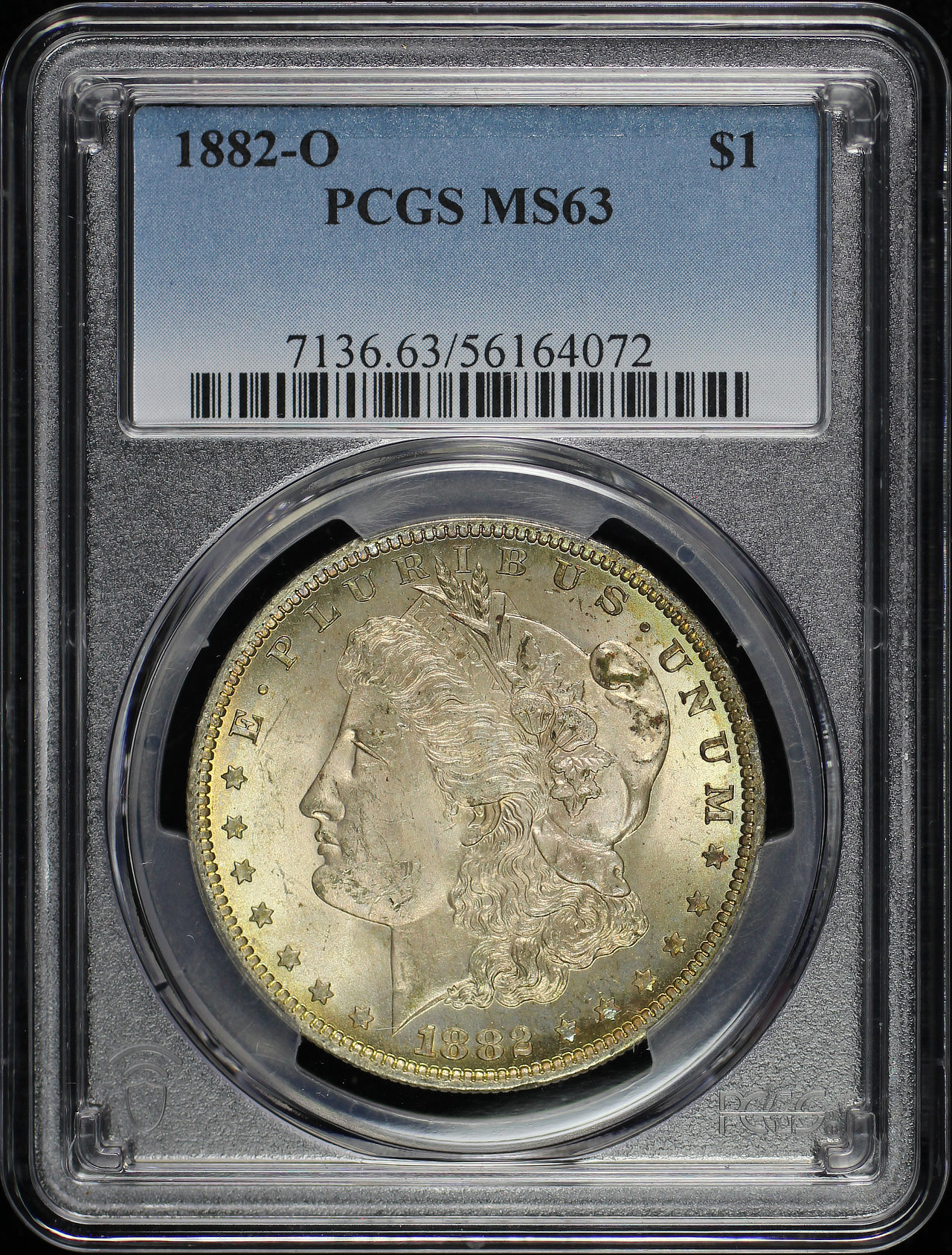Obverse of this 1882-O Morgan Dollar PCGS MS-63