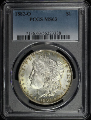 Obverse of this 1882-O Morgan Dollar PCGS MS-63