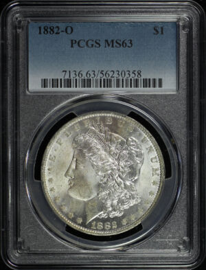 Obverse of this 1882-O Morgan Dollar PCGS MS-63
