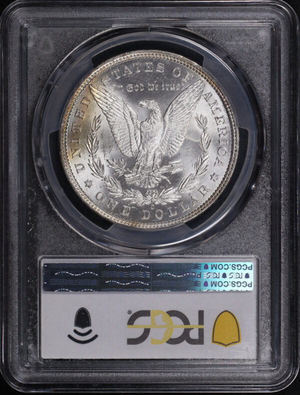 Reverse of this 1882-O Morgan Dollar PCGS MS-64 – Monster Rainbow Obverse Toning