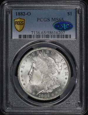 Obverse of this 1882-O Morgan Dollar PCGS MS-65 CAC