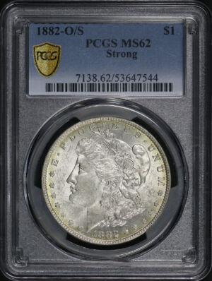 Obverse of this 1882-O/S Strong Morgan Dollar PCGS MS-62